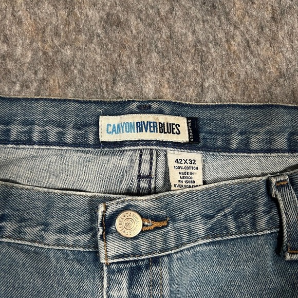 Canyon River Blues Men's Straight Jeans 42x32 Blue‎ Denim 100% Cotton 5 Pockets - Picture 3 of 8